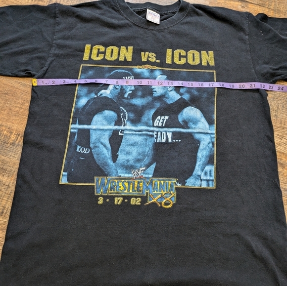 WWF WWE Icon Vs Icon The Rock Hulk Hogan Wrestlemania Vintage T Shirt XL - Picture 6 of 8